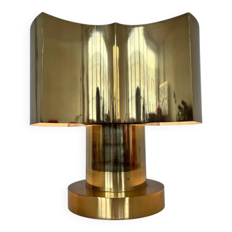 Big design brass table lamp - Czechoslovakia, 1980s