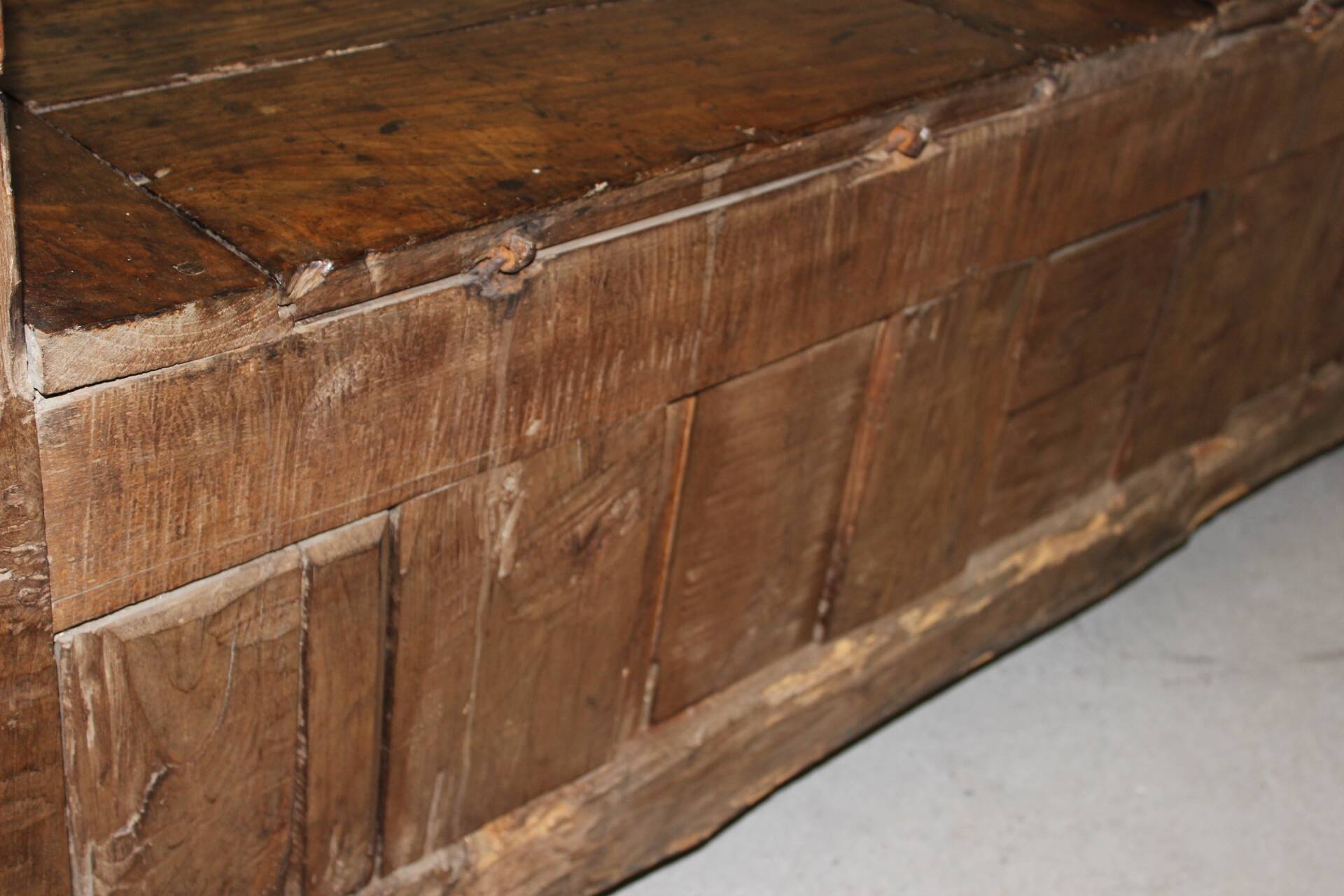 Banc coffre en chêne XVIIIe