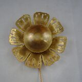 Brass plate flower sconce by Svend Aage Holm-Sörensen for Holm-Sörensen, Denmark.