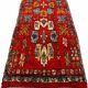 Vintage red Berber rug with multicoloured patterns - 145 x 300 cm