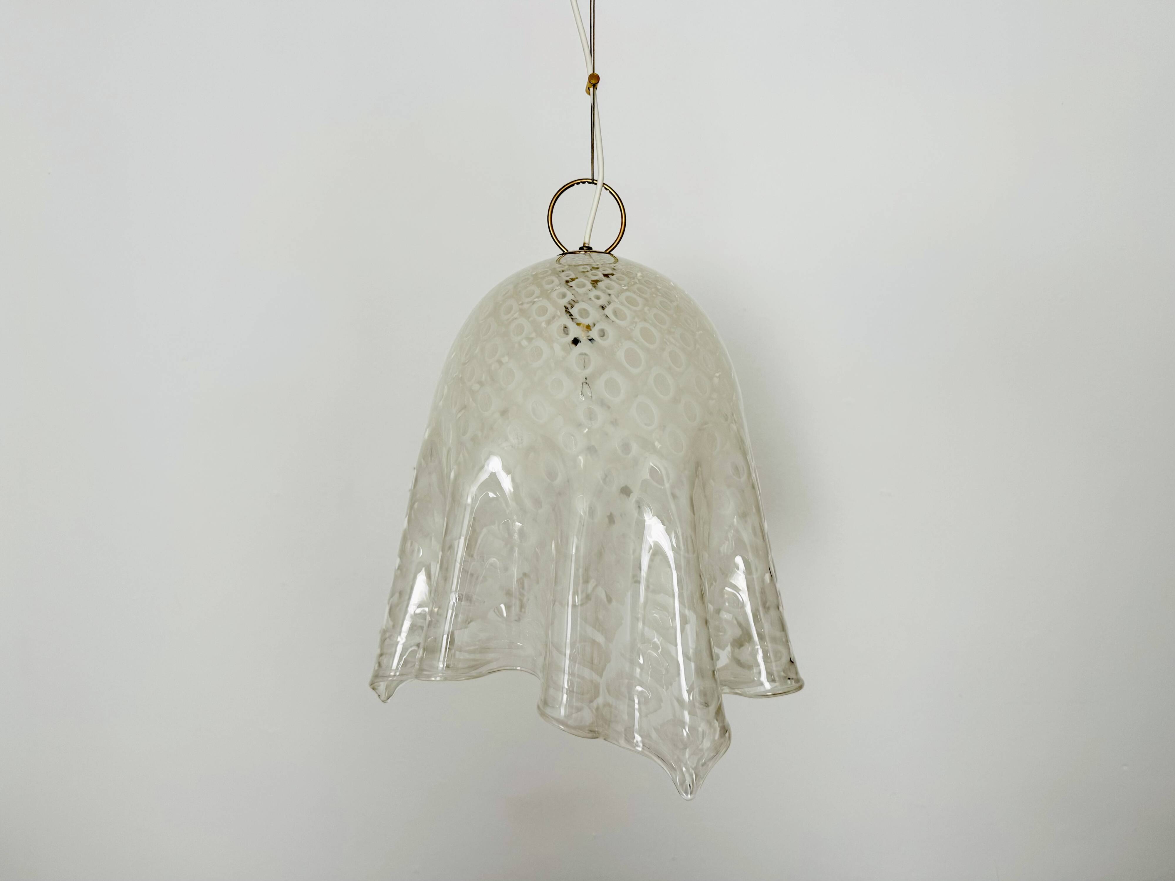 Lampe à Suspension Fazzoletto en Verre de Murano par Paolo Venini