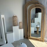 Rattan foot mirror with braces H:2m