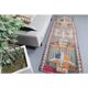 Vintage Turkish Oushak Handmade Wool Cotton Pink Runner Rug 97x323
