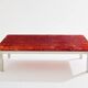 Marie-Claude De Fouquières orange fractal resin coffee table 1970