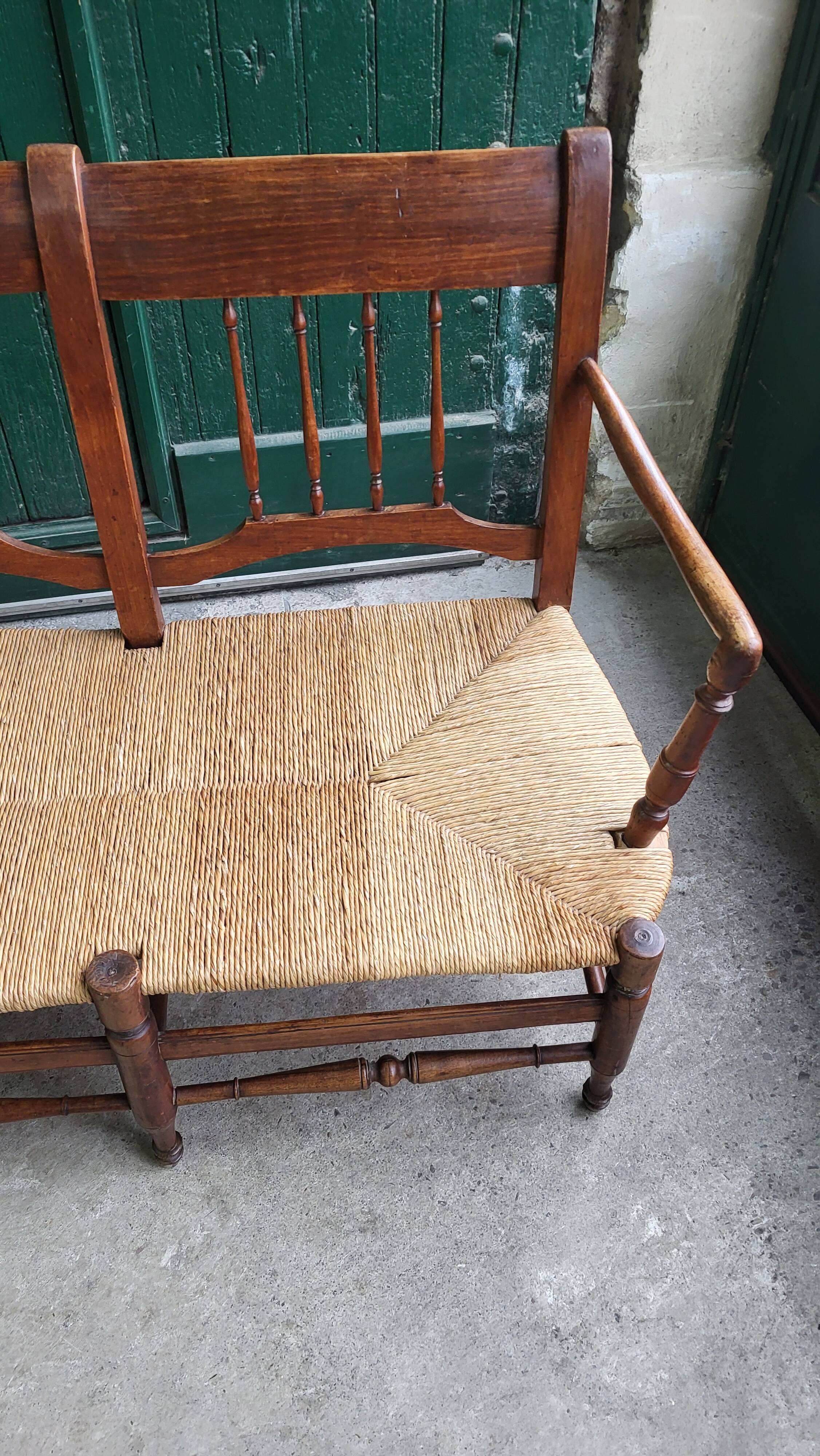 THREE-SEATER STRAW BANQUETTE PROVENCAL RADASSIER