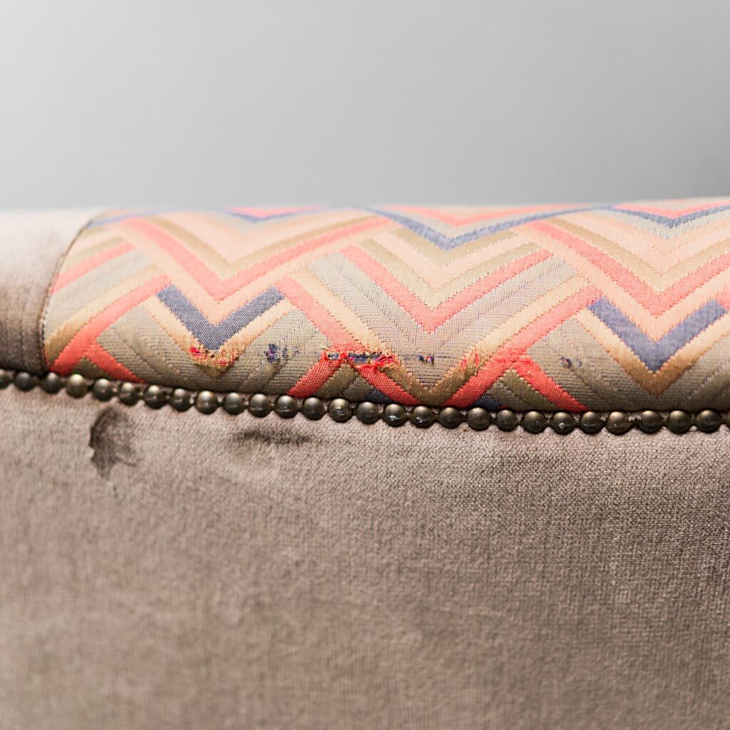 3 seater sofa in brown velvet anni' 50 vintage modern