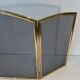 Three-Panel Neoclassical Fire Screen with Wire Mesh and Brass Frame