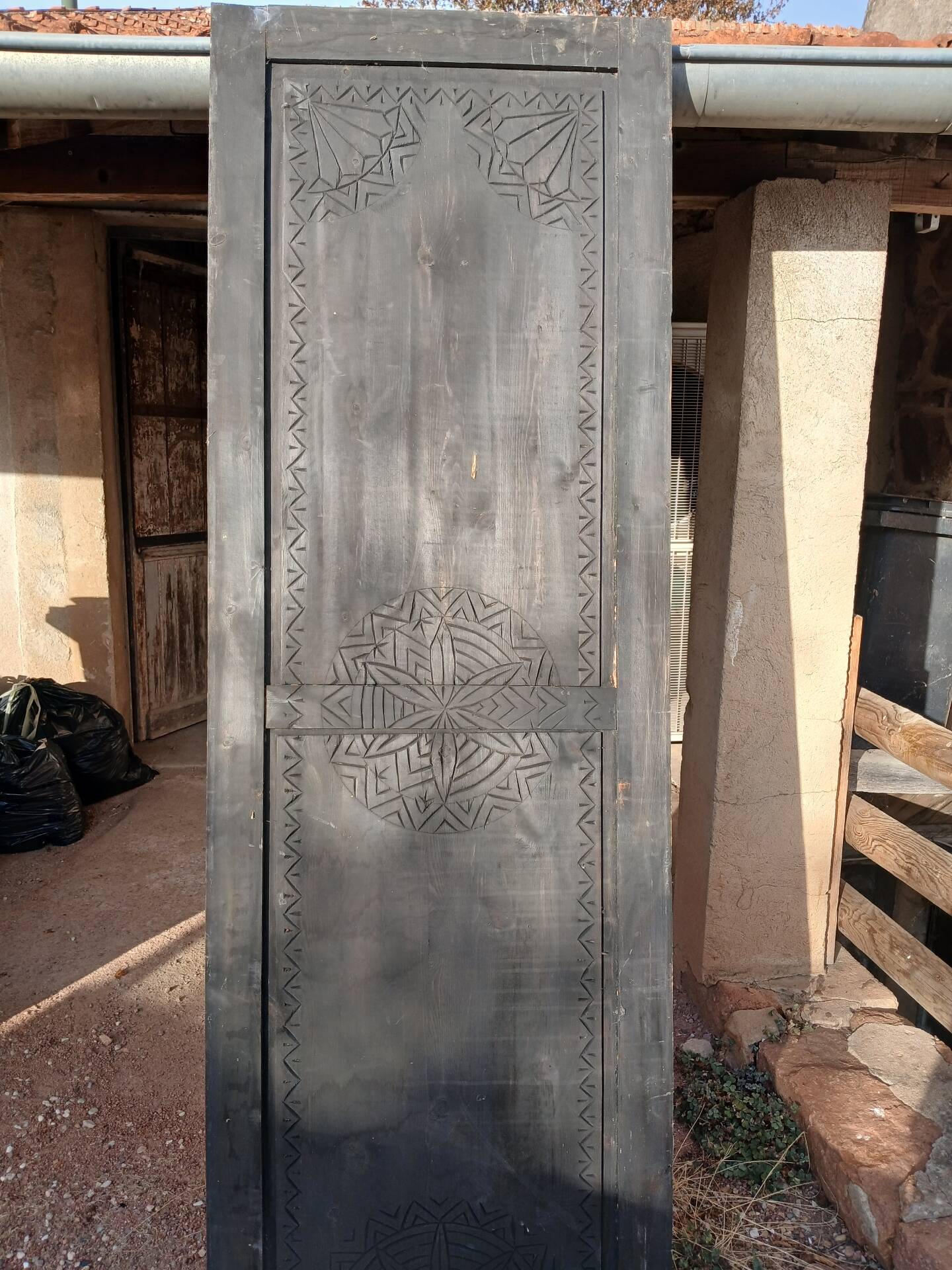 3 doors/old carved wooden panels