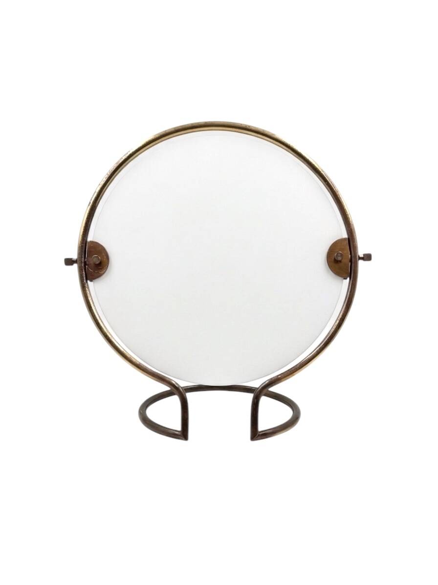 Mid-century brass table mirror / vanity, Italy 1960s