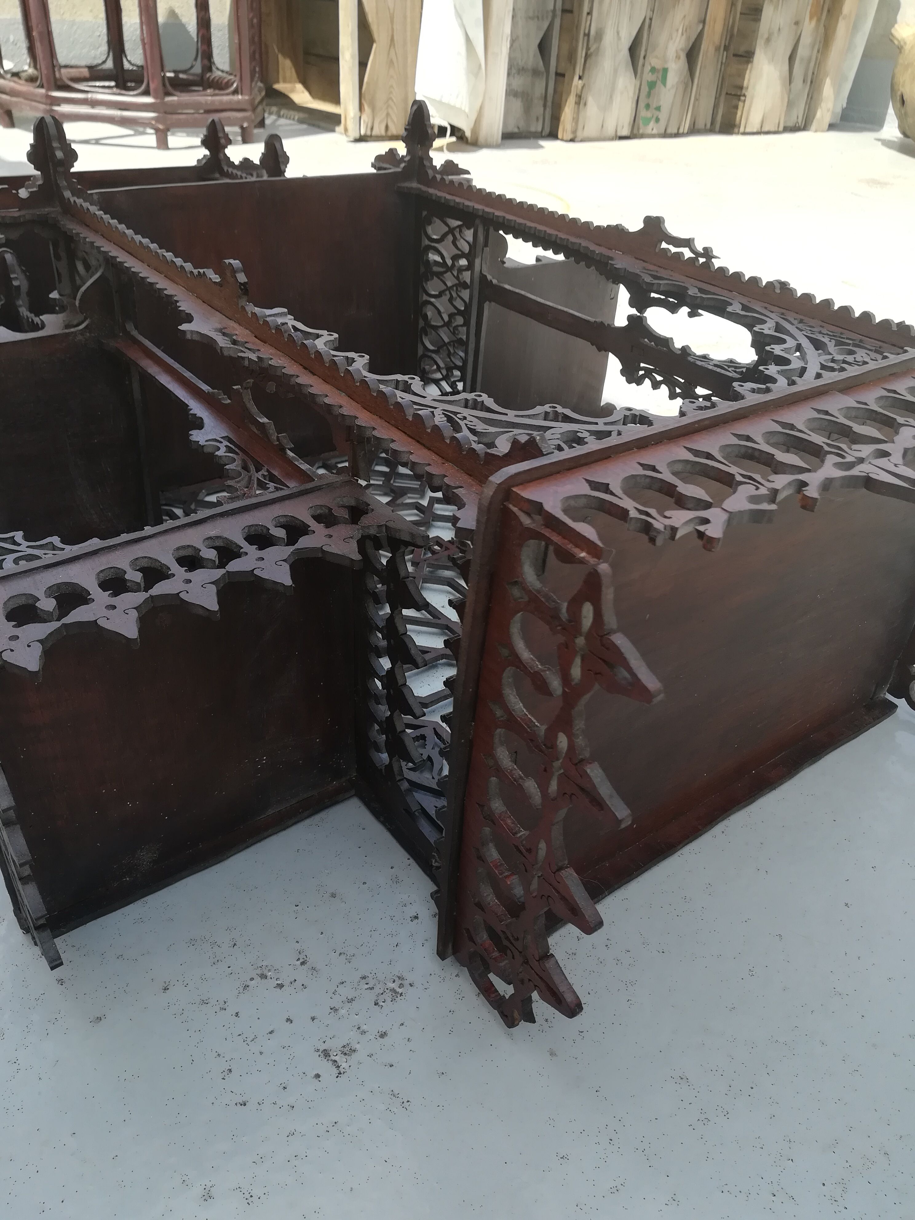 Oriental wooden shelf