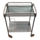 Dessert on wheels with removable tray in chrome metal and smoked glass