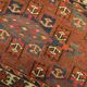 Antique Persian Turkmen Rug Handwoven Rust Wool Oriental Area Rug- 43x82cm