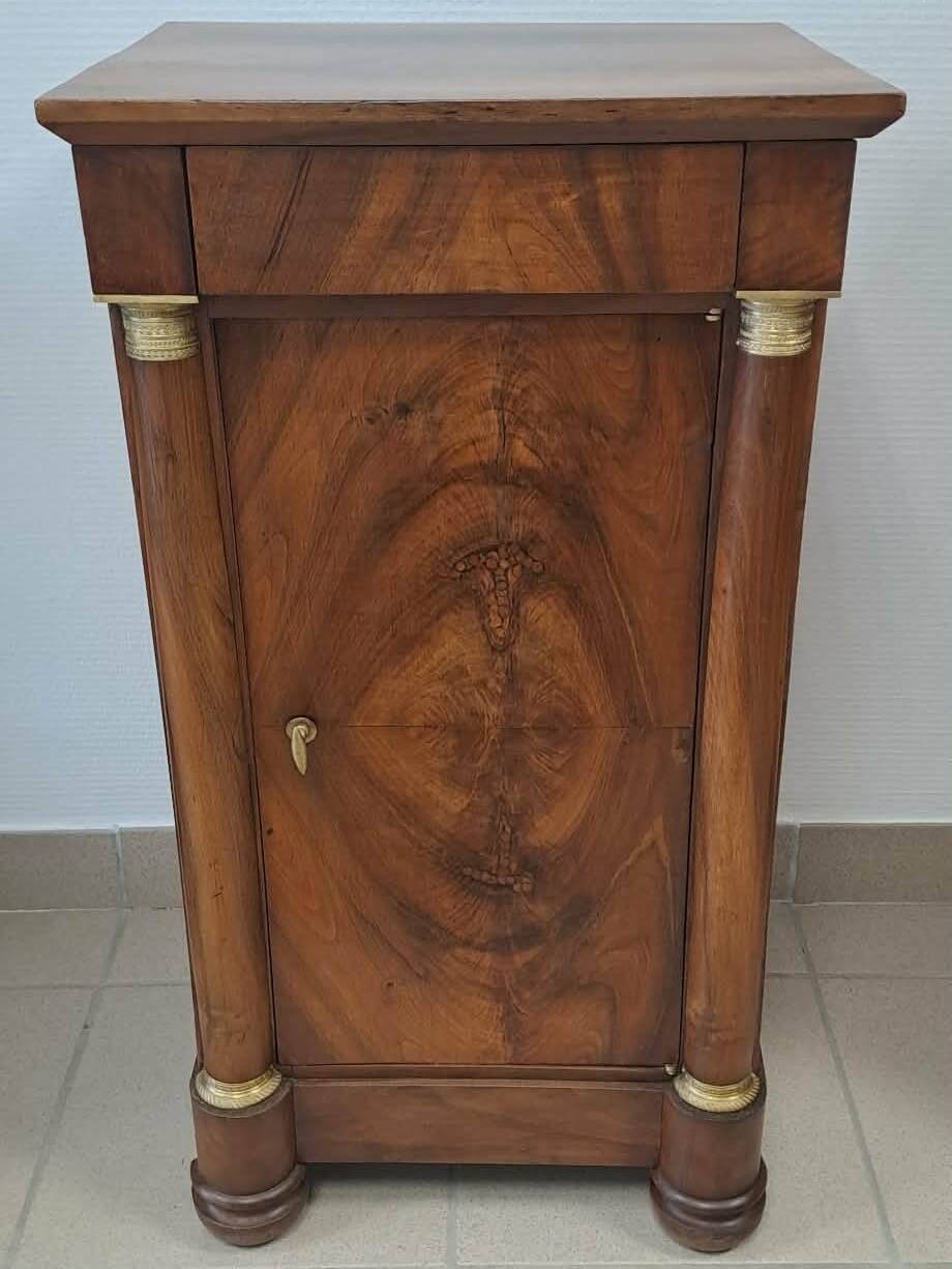 Empire-style bedside table in walnut