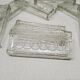 Set of 8 chiseled glass knife holders