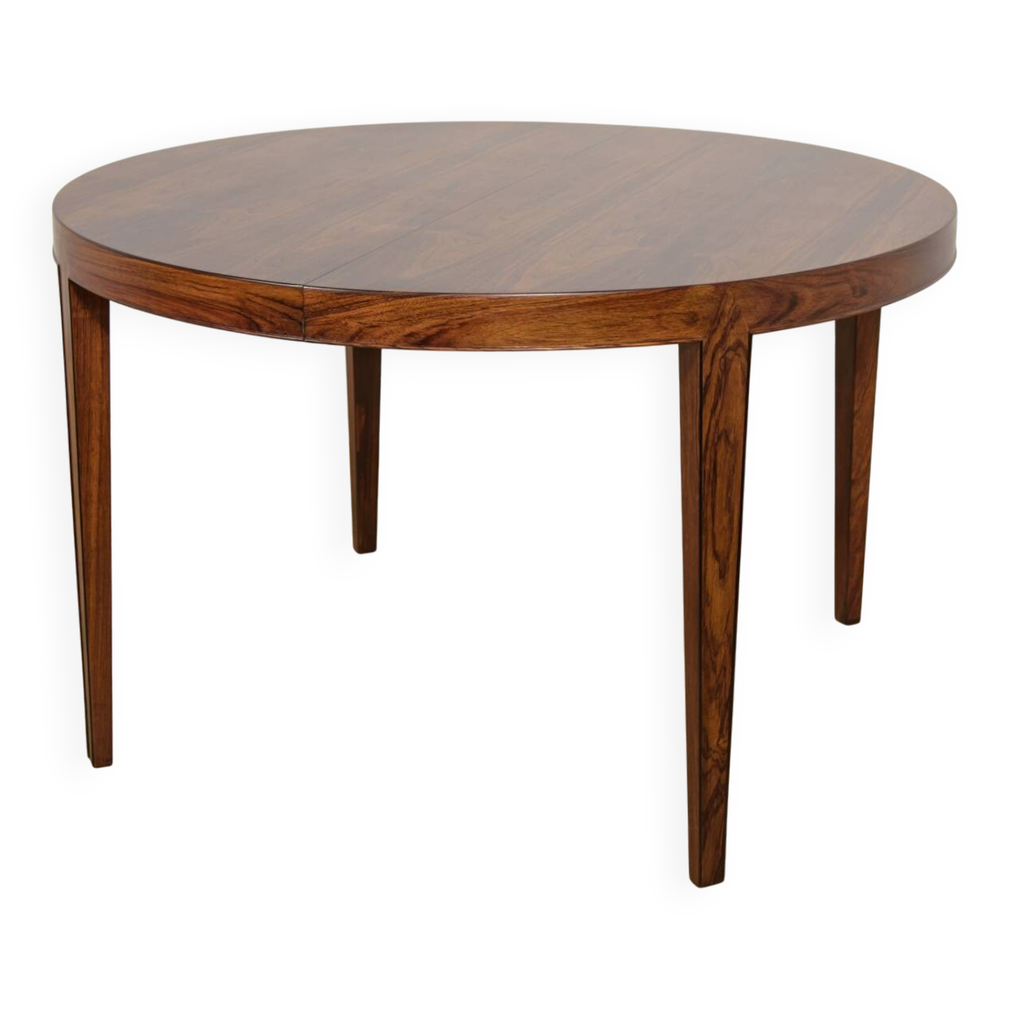 Mid-Century Round Rosewood Extending Dining Table by Severin Hansen for Haslev Møbelsnedkeri, Denmark, 1960s