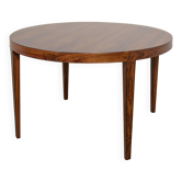 Table à manger ronde extensible en palissandre du milieu du siècle par Severin Hansen pour Haslev Møbelsnedkeri, Danemark, années 1960.