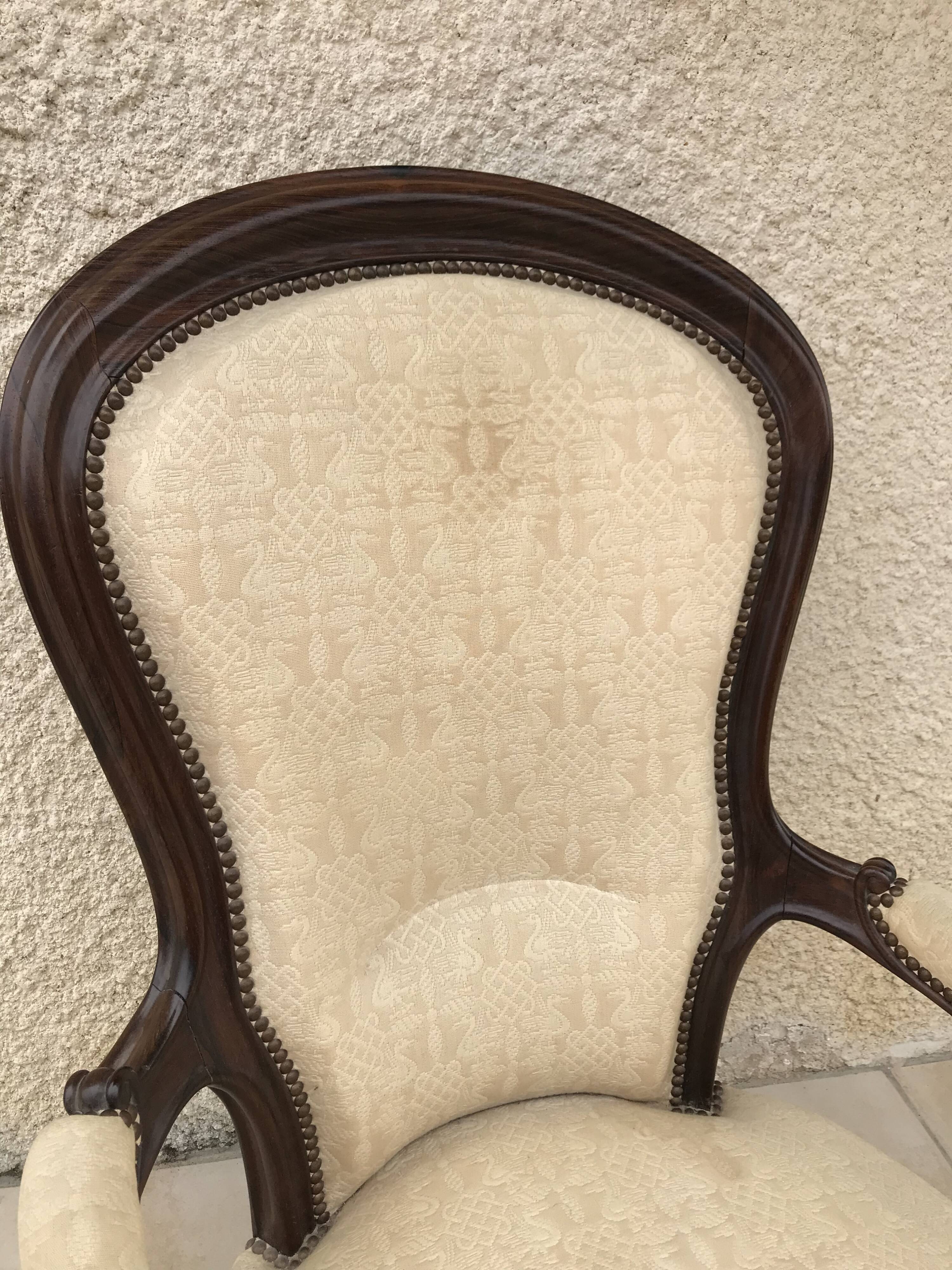 Fauteuil Louis XV palissandre