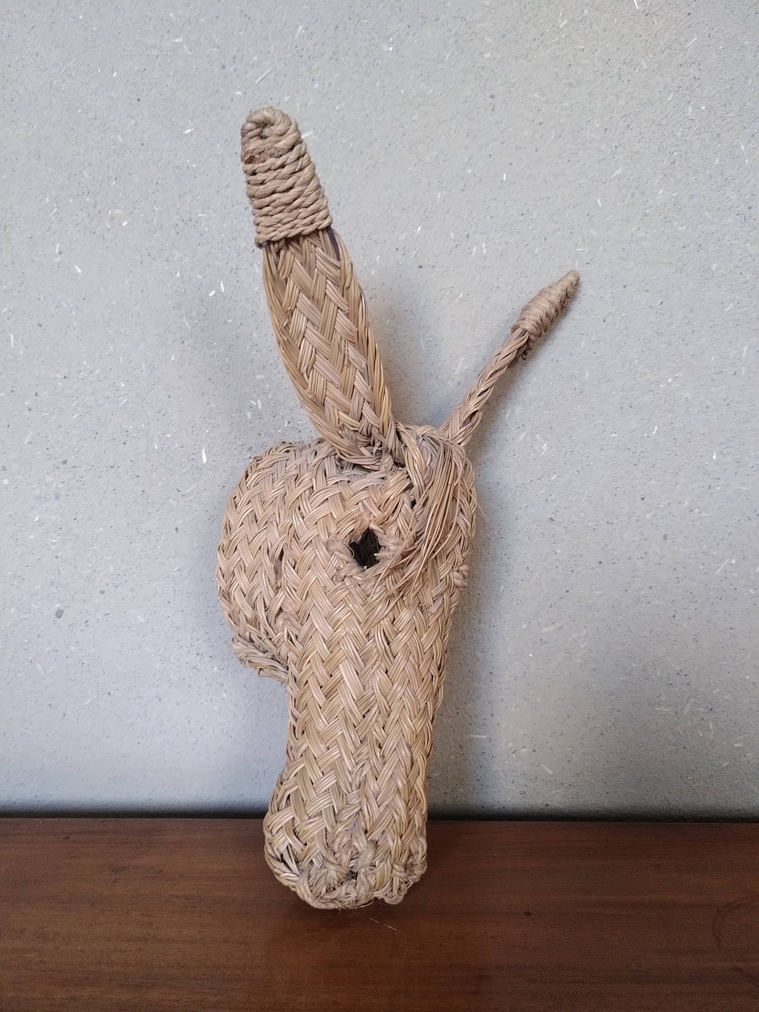 Horse woven straw mask