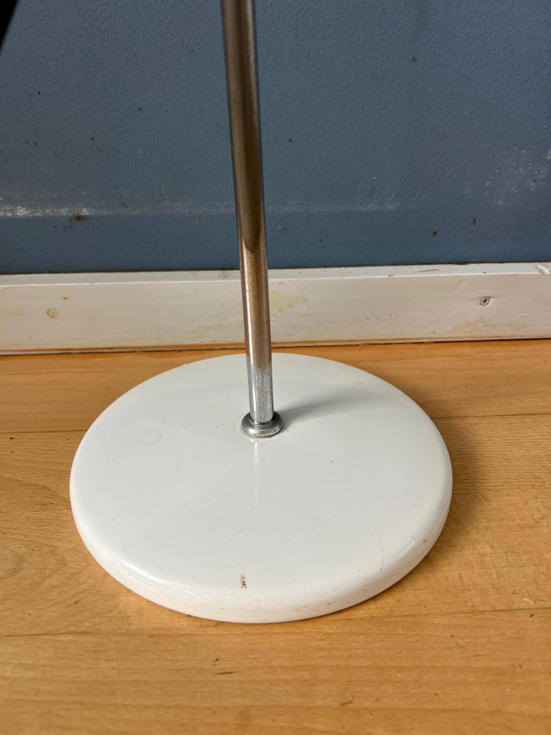Small white mid-century floor lamp