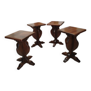 Tabourets en chêne néo-gothiques,