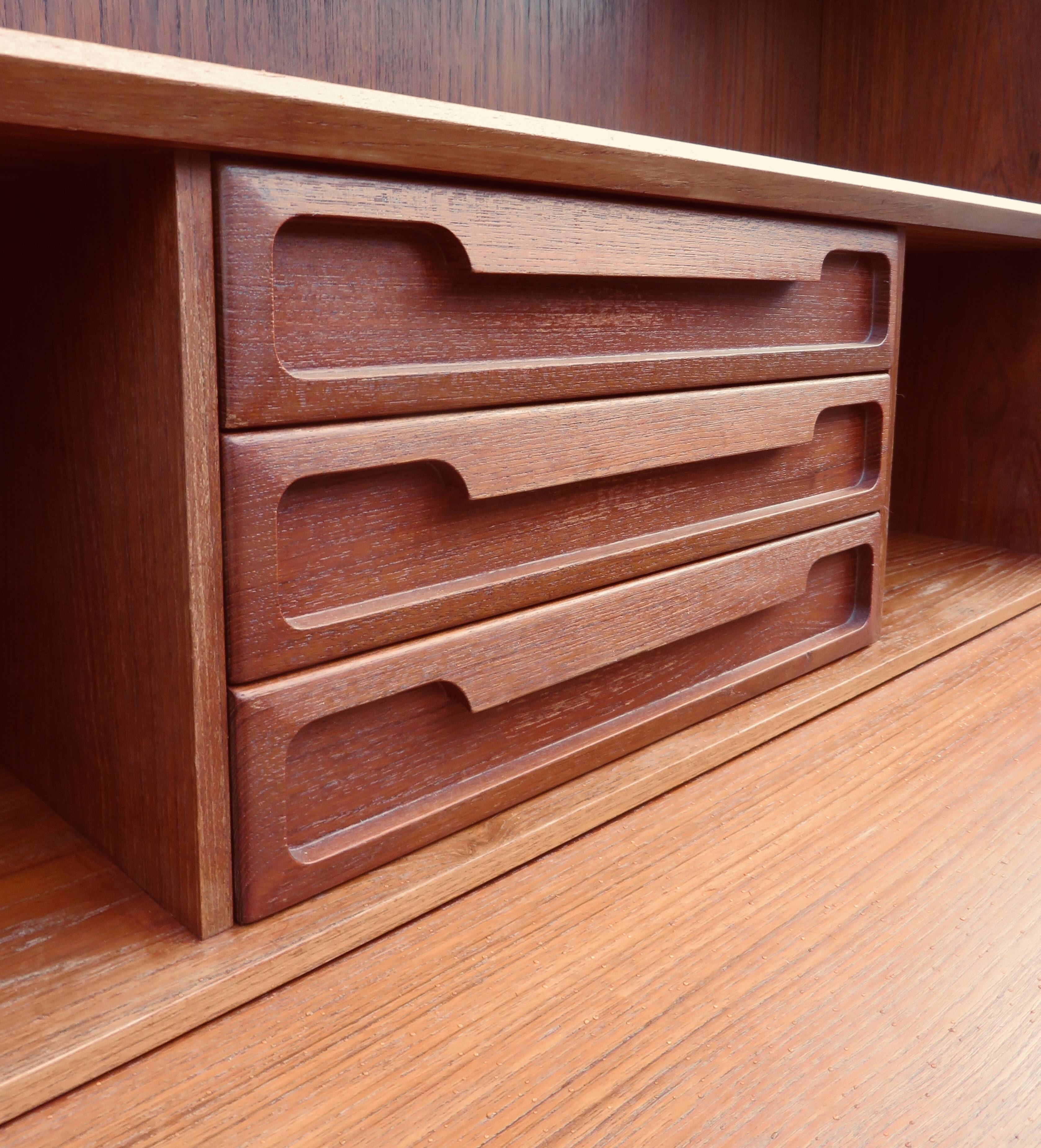 Teak writing desk by the Larsen brothers, Denmark 1960
