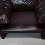 Paire de fauteuils en cuir Maralunga de Vico Magistretti pour Cassina, 1974