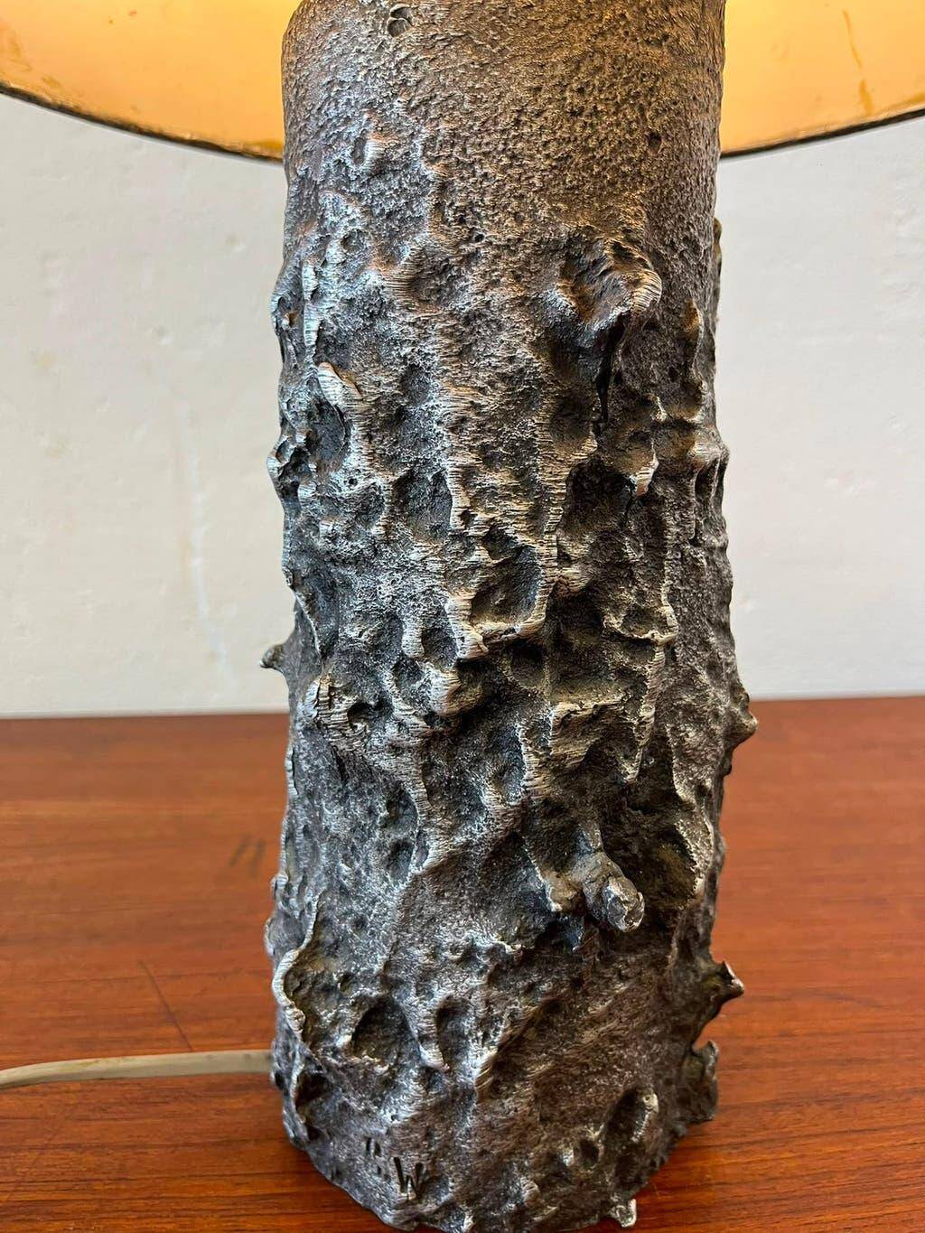 Vintage brutalist metal table lamp / floor lamp