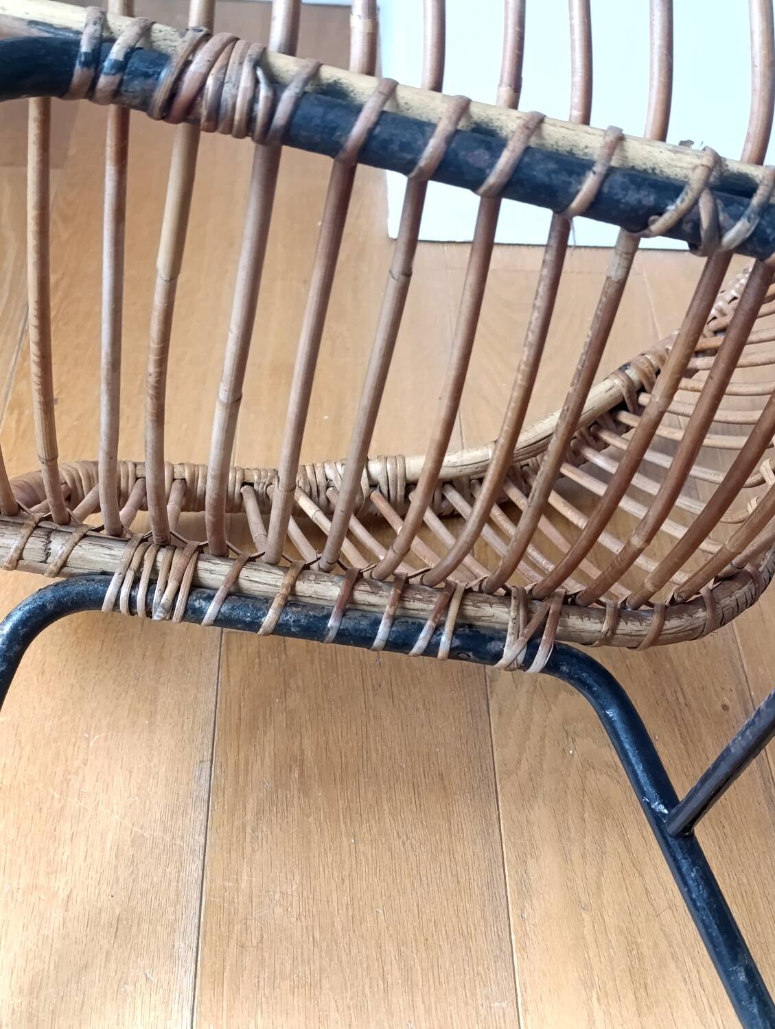 Rattan armchair circa 1960