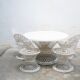 Garden table and 5 vintage fiberglass chairs by Russell Woodard