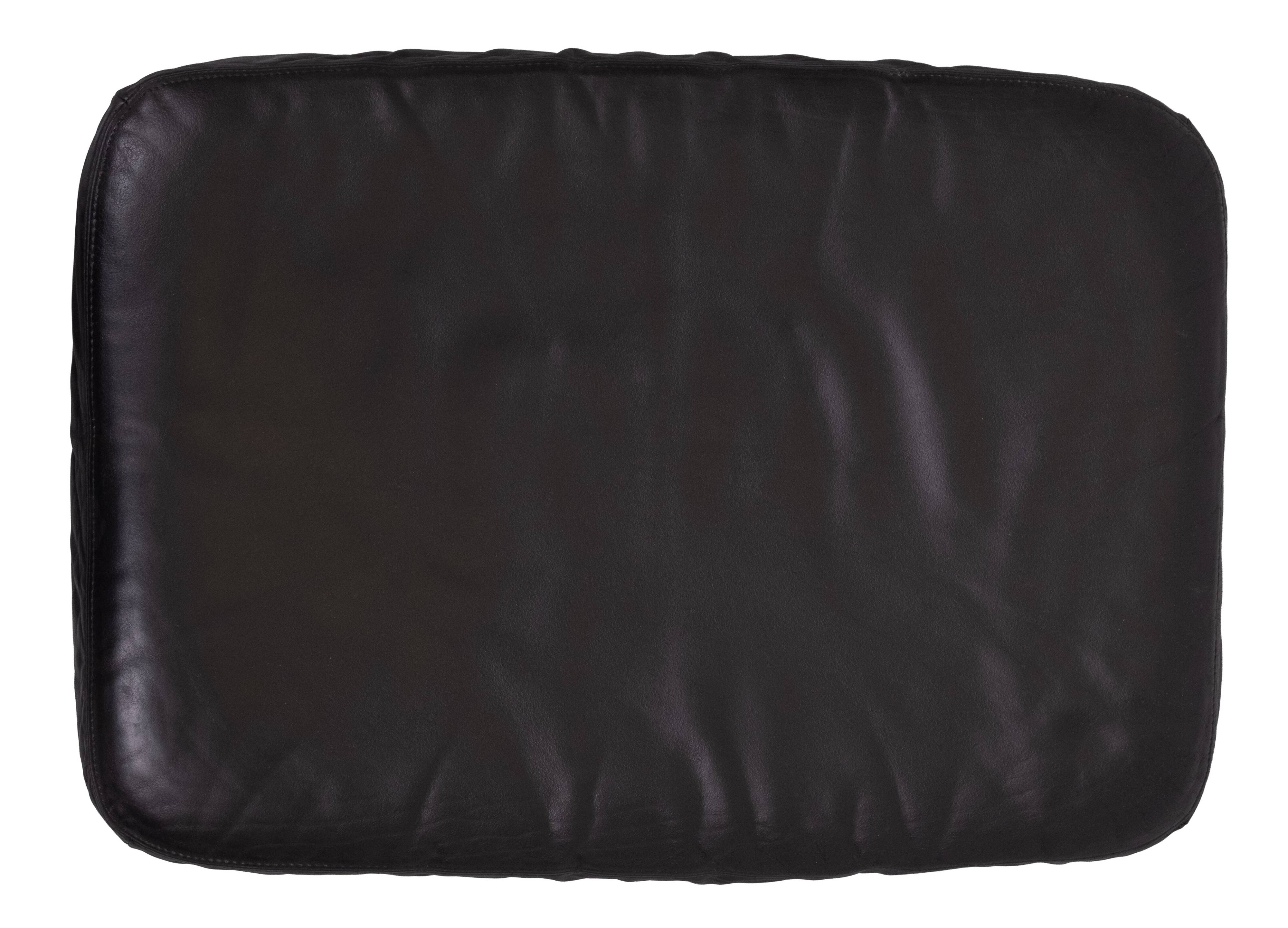 Collection Walter Knoll Black Leather Foot Stool 1970s Germany
