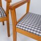 Pair of pine chairs with gingham fabric, France, 1980.