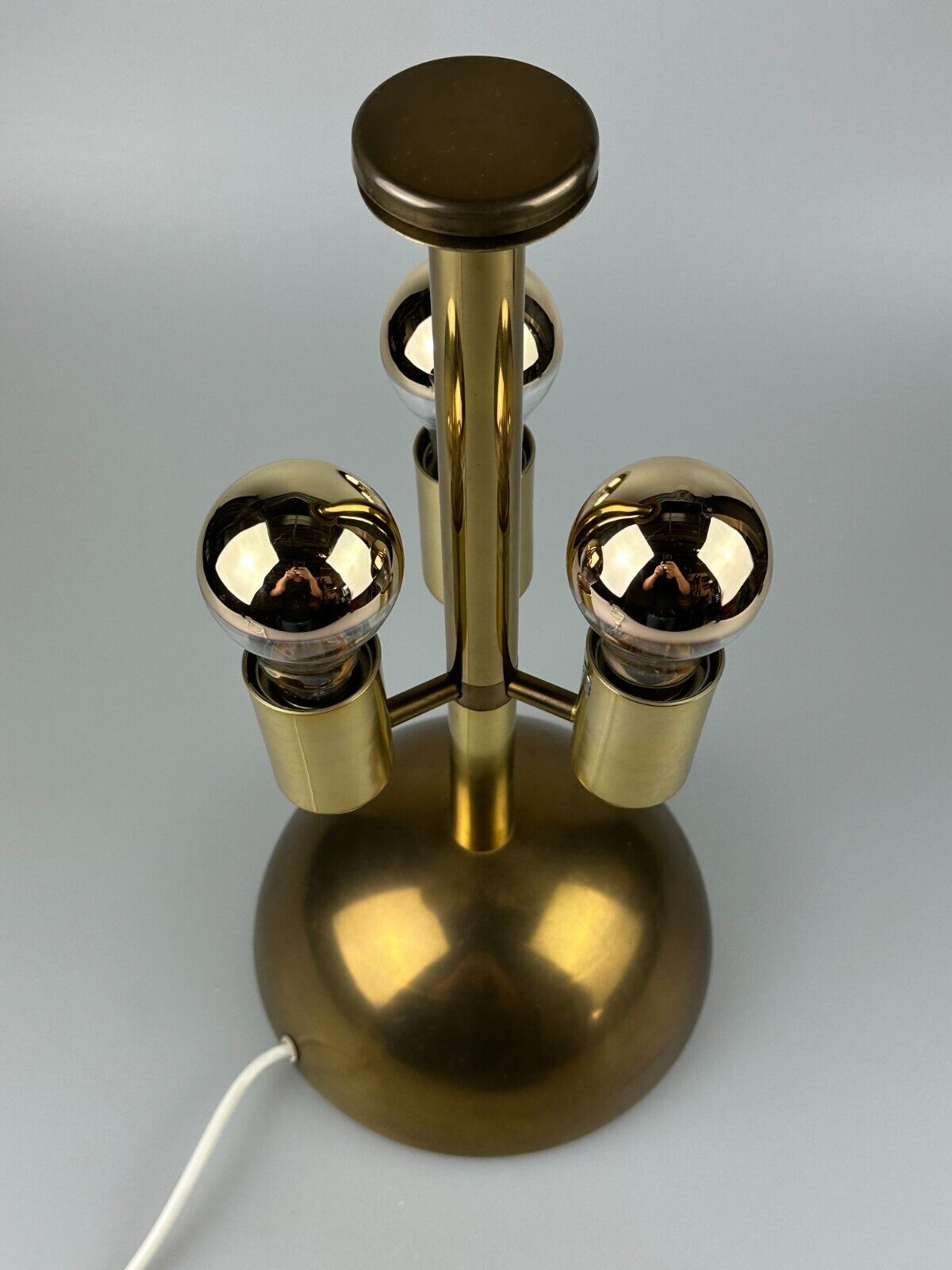 60s 70s table lamp by Doria Leuchten Germany glass brass Space Age