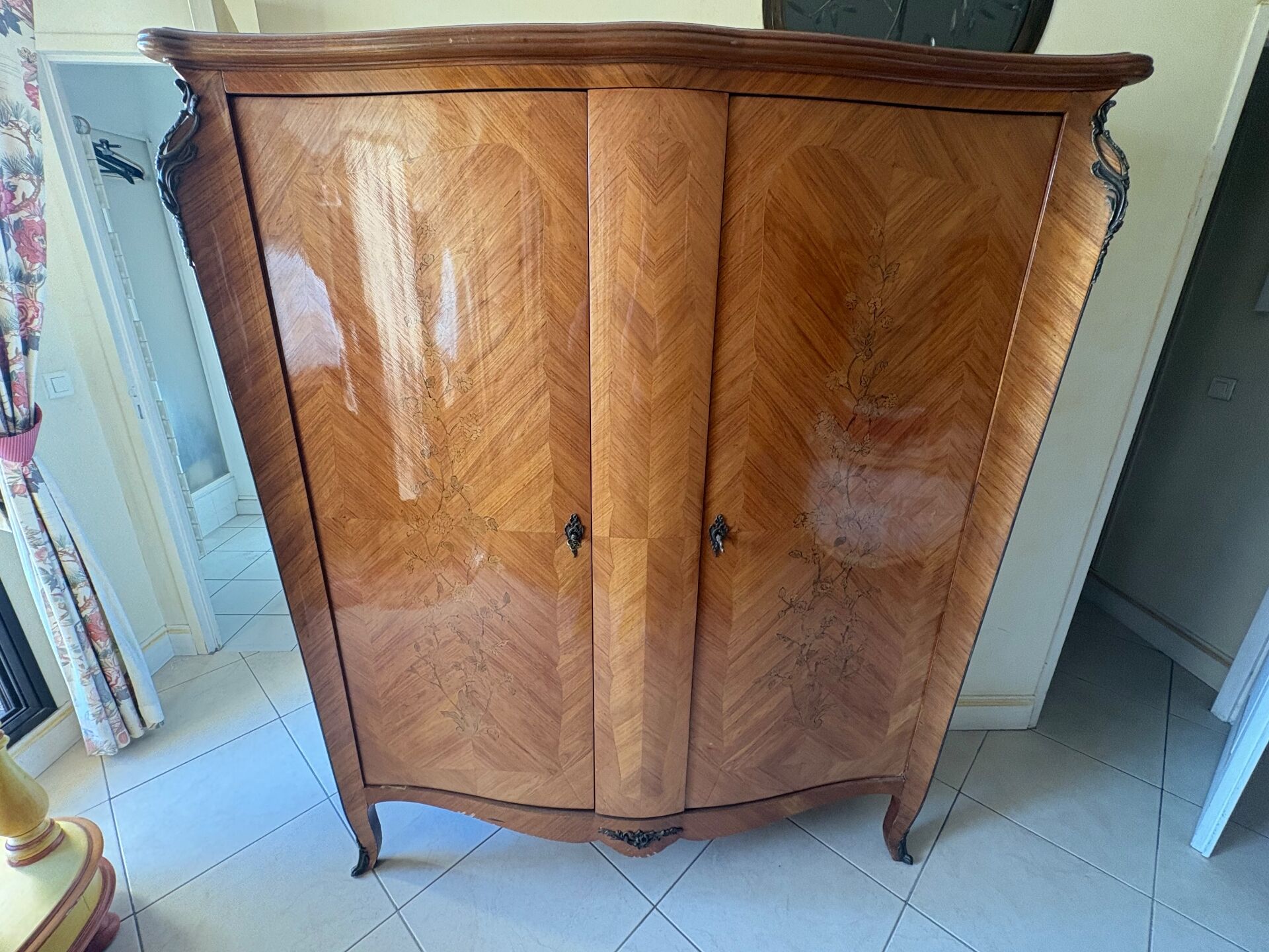 Louis XV style wardrobe with internal drawers.