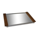 Plateau miroir avec anses en bois, début XXème