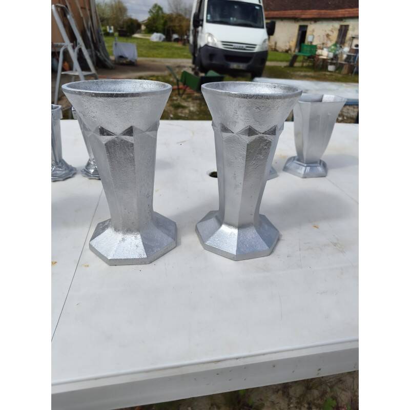 Set of aluminium vases from the 1930s.