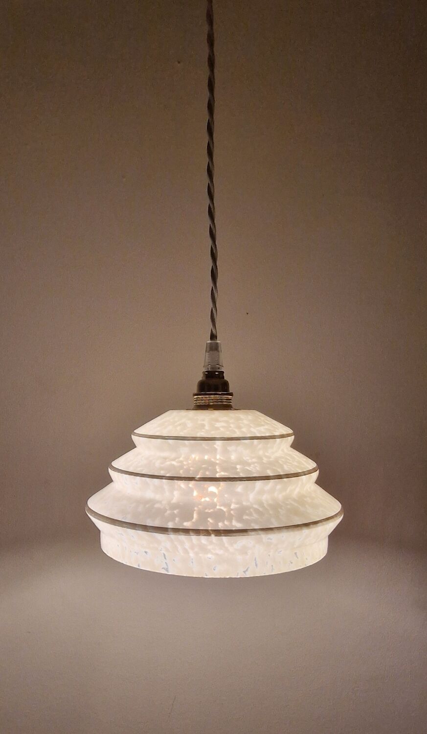 Art Deco period glass suspension in clichy glass