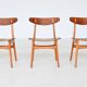 Chaises de salle à manger Hans Wegner Sawbuck CH30 Carl Hansen & Son Danemark 1952
