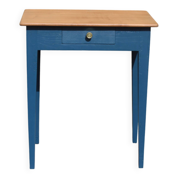Table d’appoint ancienne rénovée – plateau bois naturel