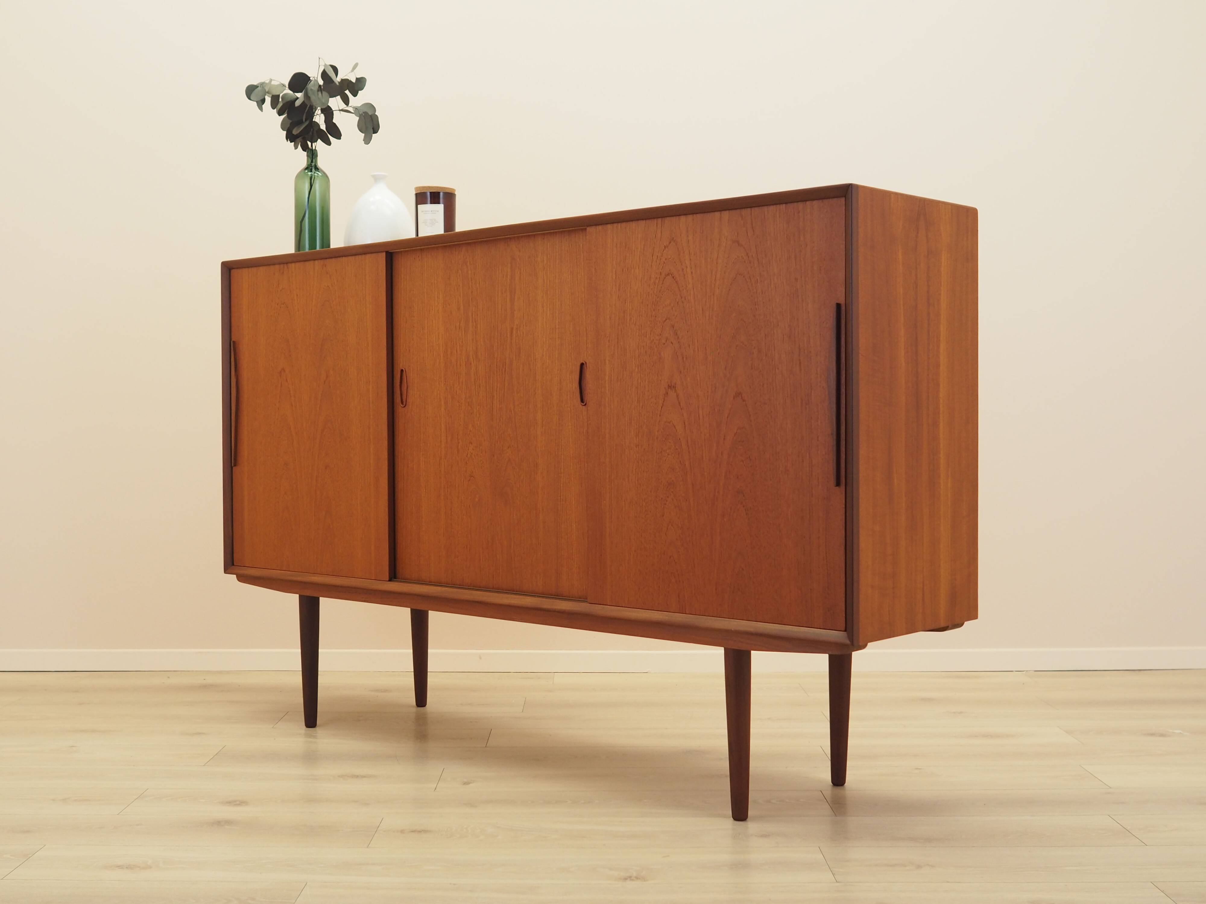Teak highboard with bar section, Denmark, 1960s