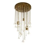 Contemporary cascade of transparent cristals murano glass chandelier