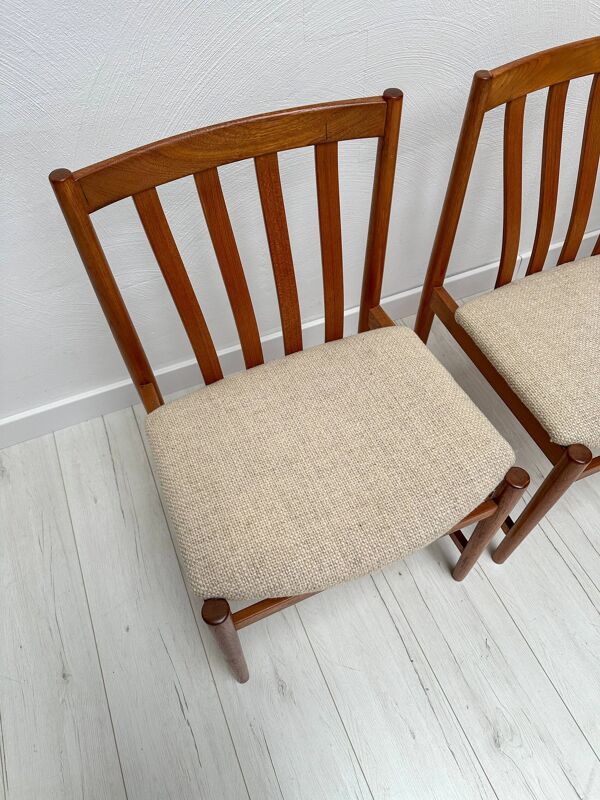 1960s Set of 4 Vintage Teak Dining Chairs by Slagelse Møbelværk