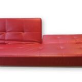 Red leather sofa