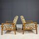 Pair of retro armchairs with floral upholstery, Czechoslovakia, 1960s