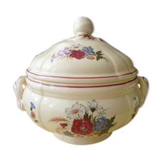 Soup pot in earthenware of sarreguemines model agreste