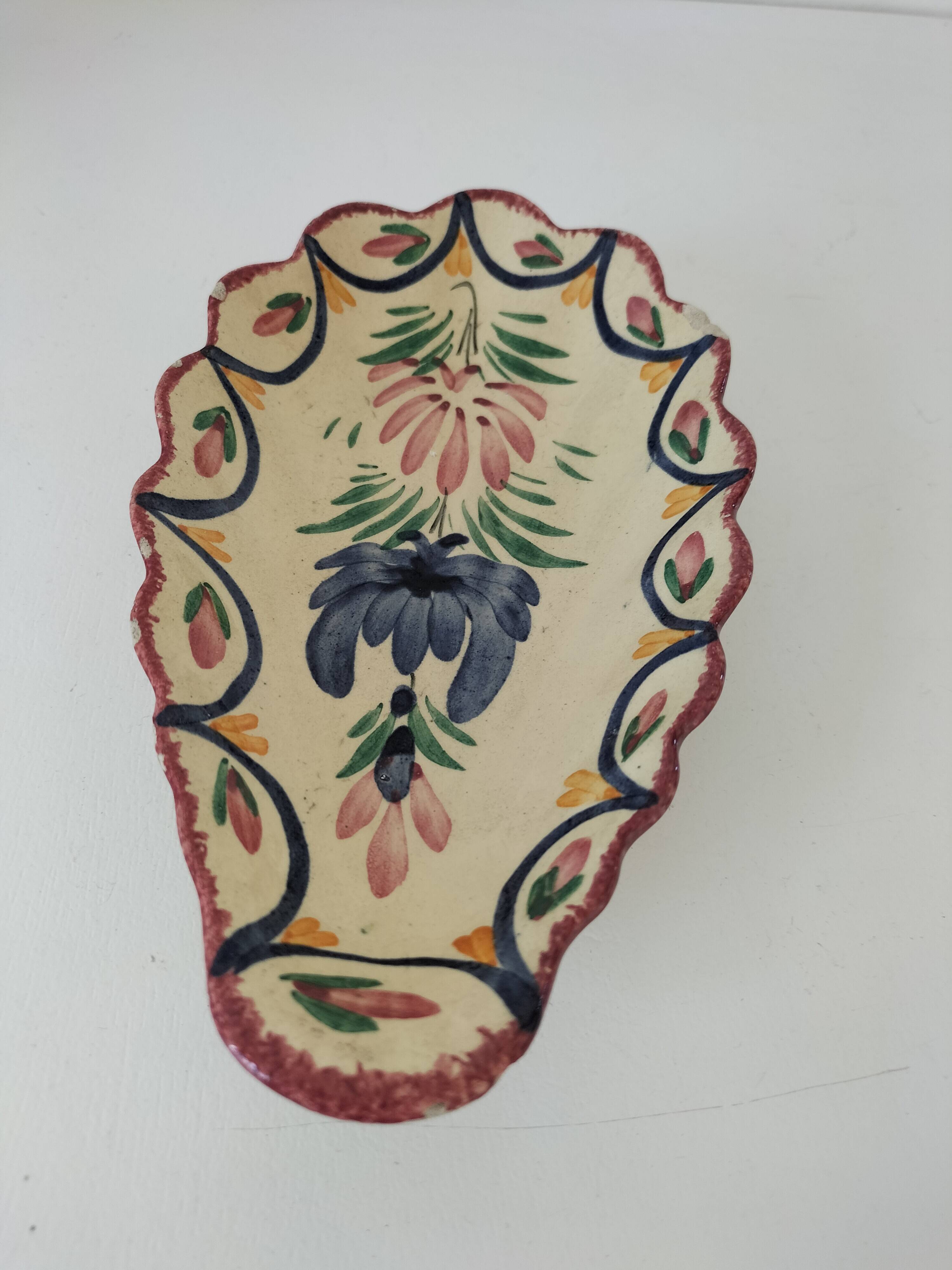 Vintage HB Quimper shell butter dish