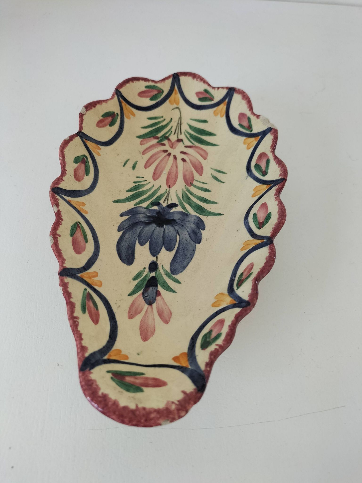 Vintage HB Quimper shell butter dish