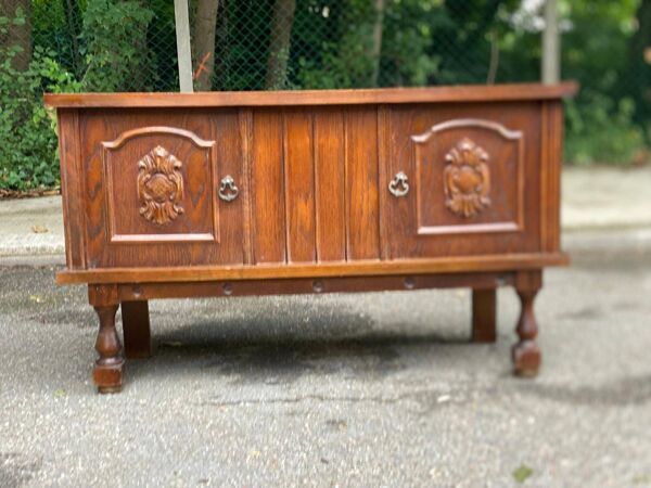 Buffet 2 corps vitré, vitrine espagnole, basque en bois