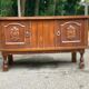 Basque Spanish wooden display cabinet buffet with 2 glass panels
