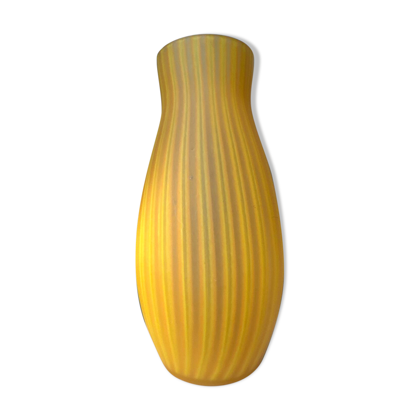 Vase en verre opalin orange, Habitat années 1980