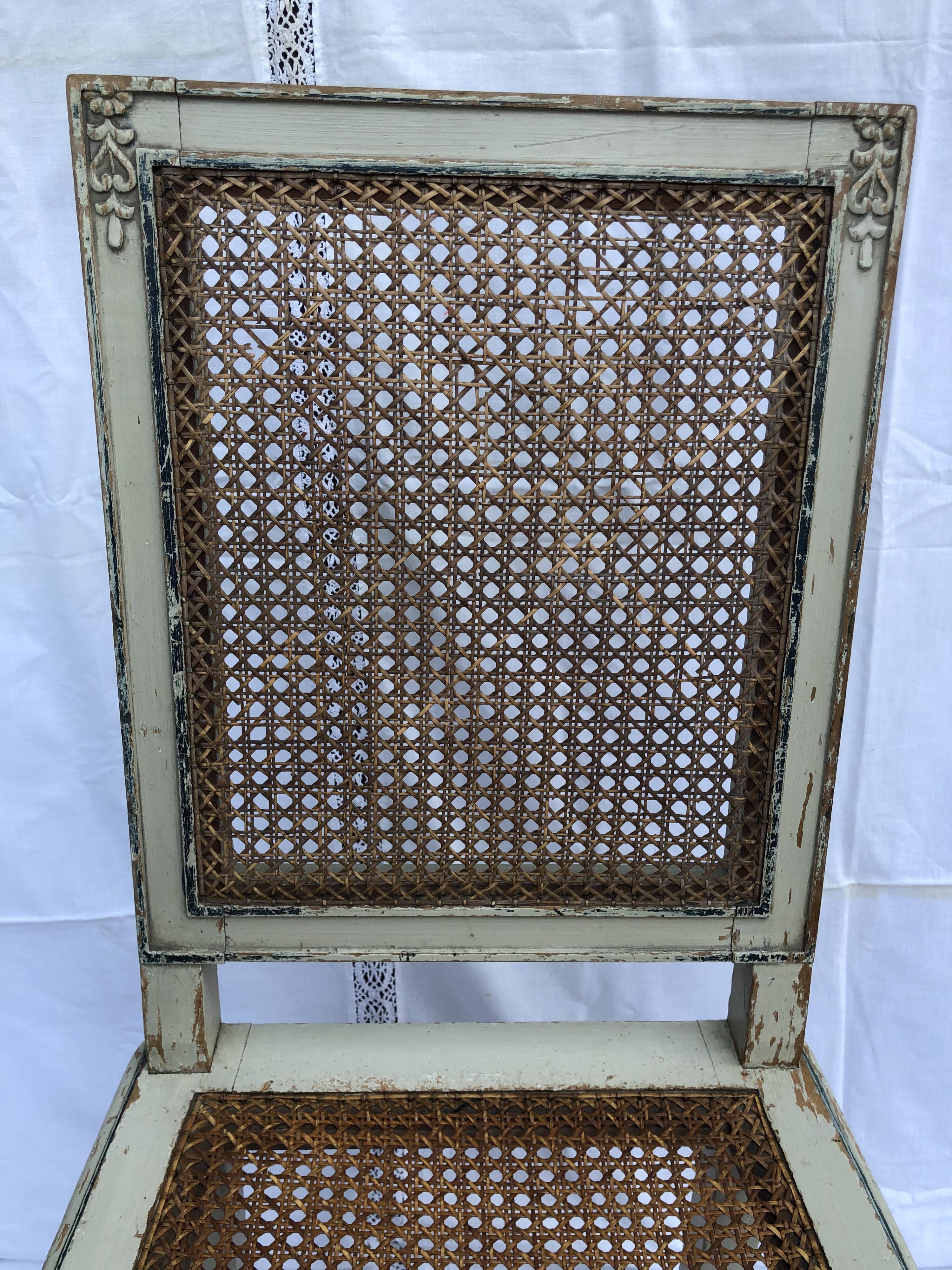 Antique canned chair